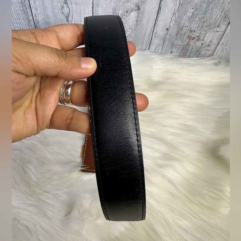 HERMES reversible leather belt in gold hardware - Picture 7 of 16